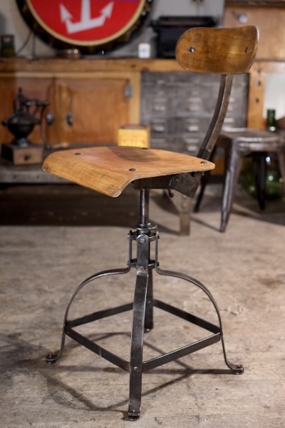 chaise ancienne bienaise a fer plats 1930 PTT